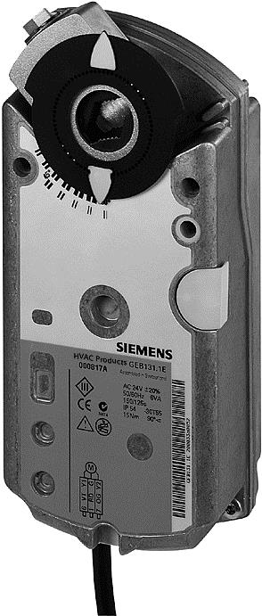 Электропривод Siemens GEB331.1E, 3-х позиционный, 230В AC, 15НМ, 150 сек