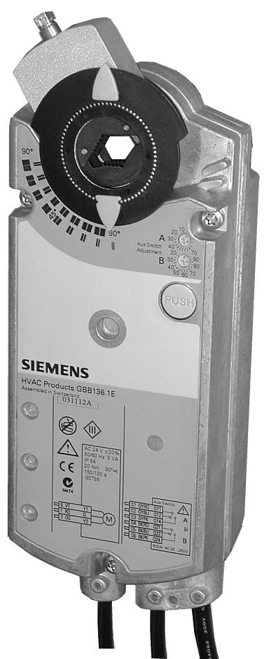 Электропривод Siemens GBB161.1E, 24В АС/DC, 0-10В, 25НМ, 150 сек